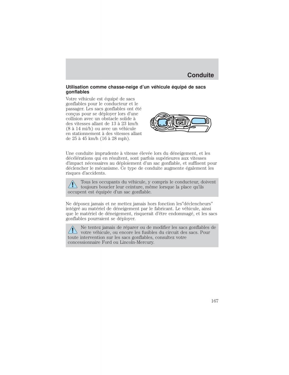 Ford F 150 manuel du proprietaire / page 167