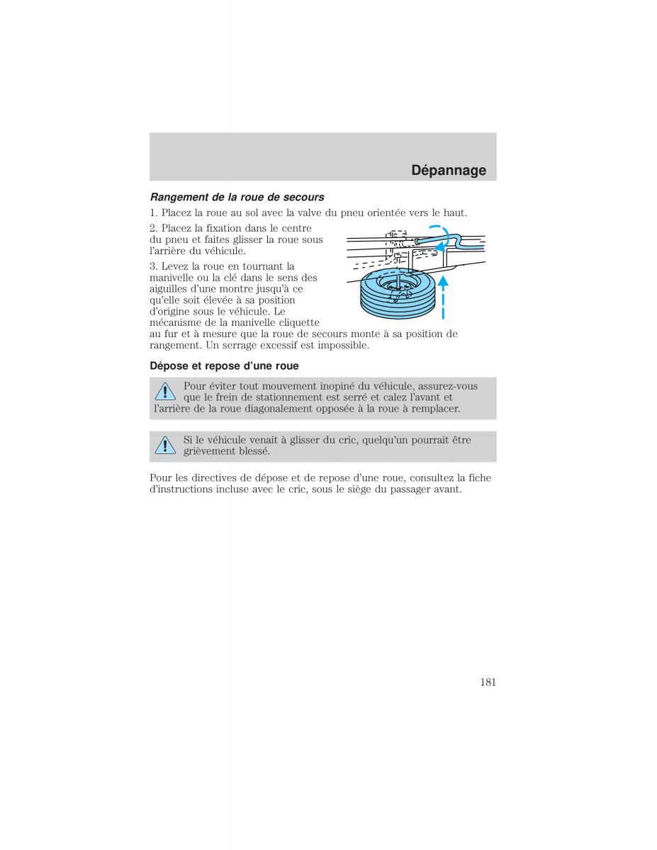 Ford F 150 manuel du proprietaire / page 181