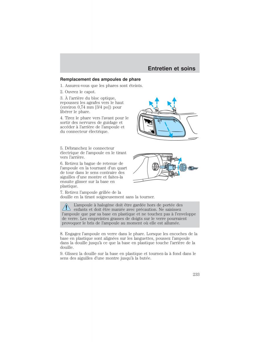 Ford F 150 manuel du proprietaire / page 233