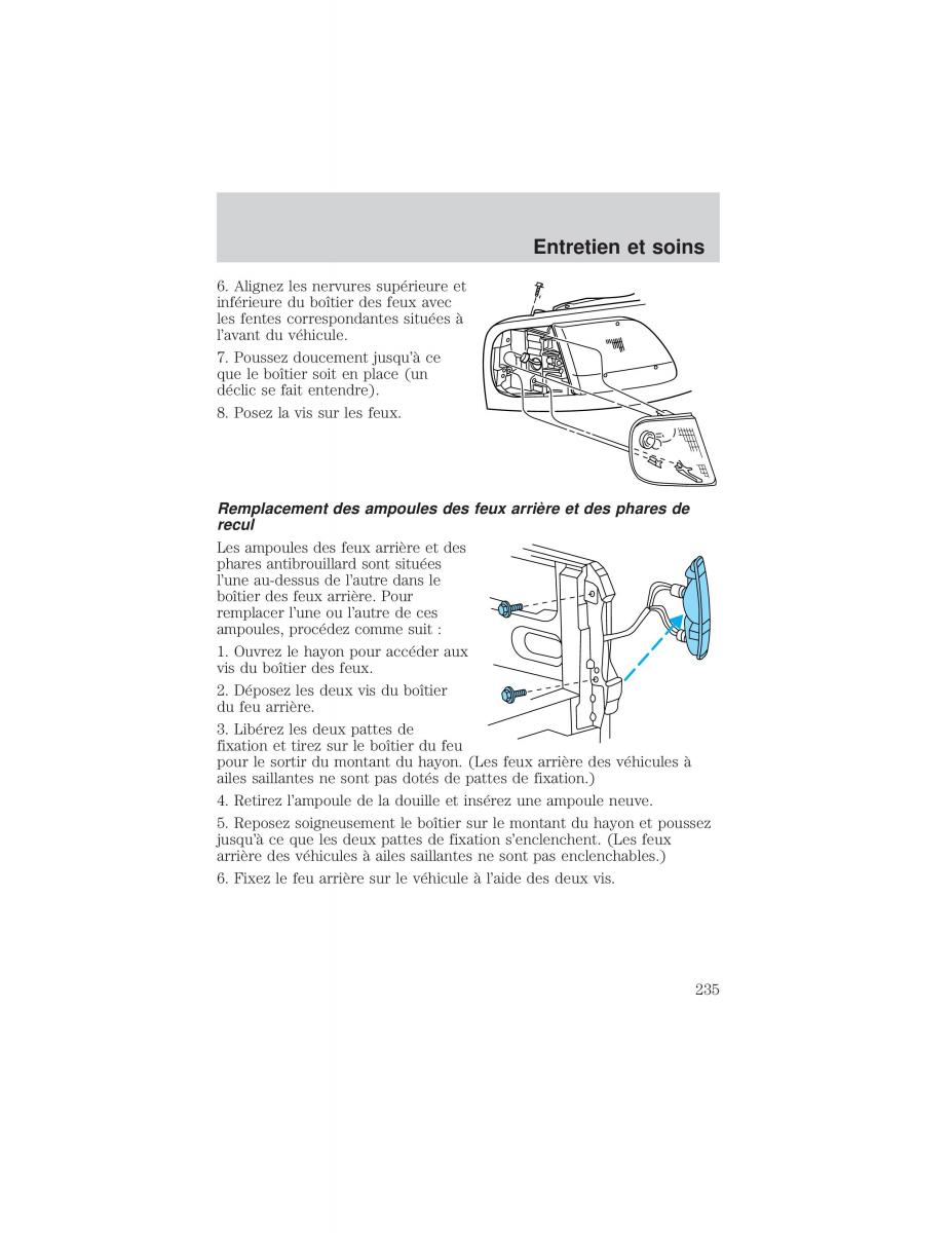 Ford F 150 manuel du proprietaire / page 235