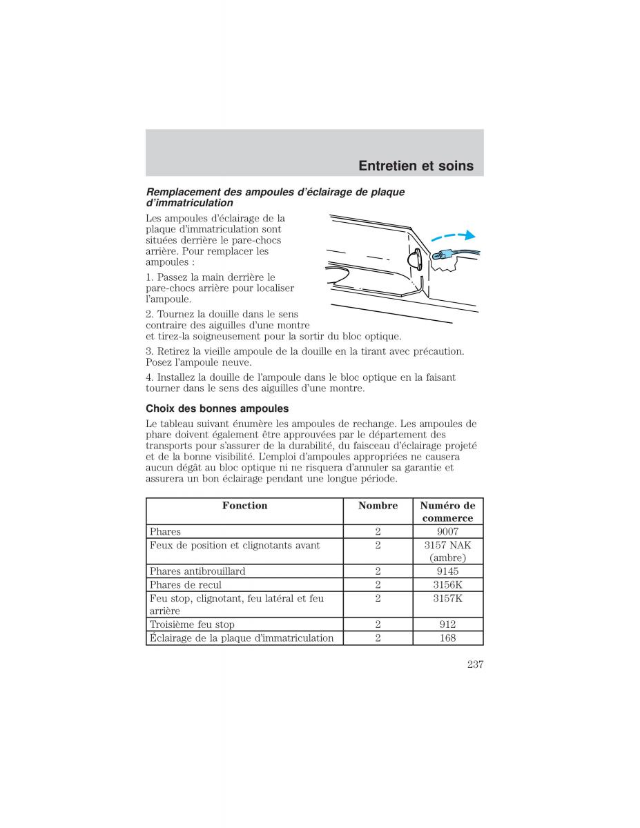 Ford F 150 manuel du proprietaire / page 237