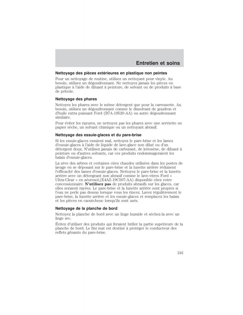 Ford F 150 manuel du proprietaire / page 241