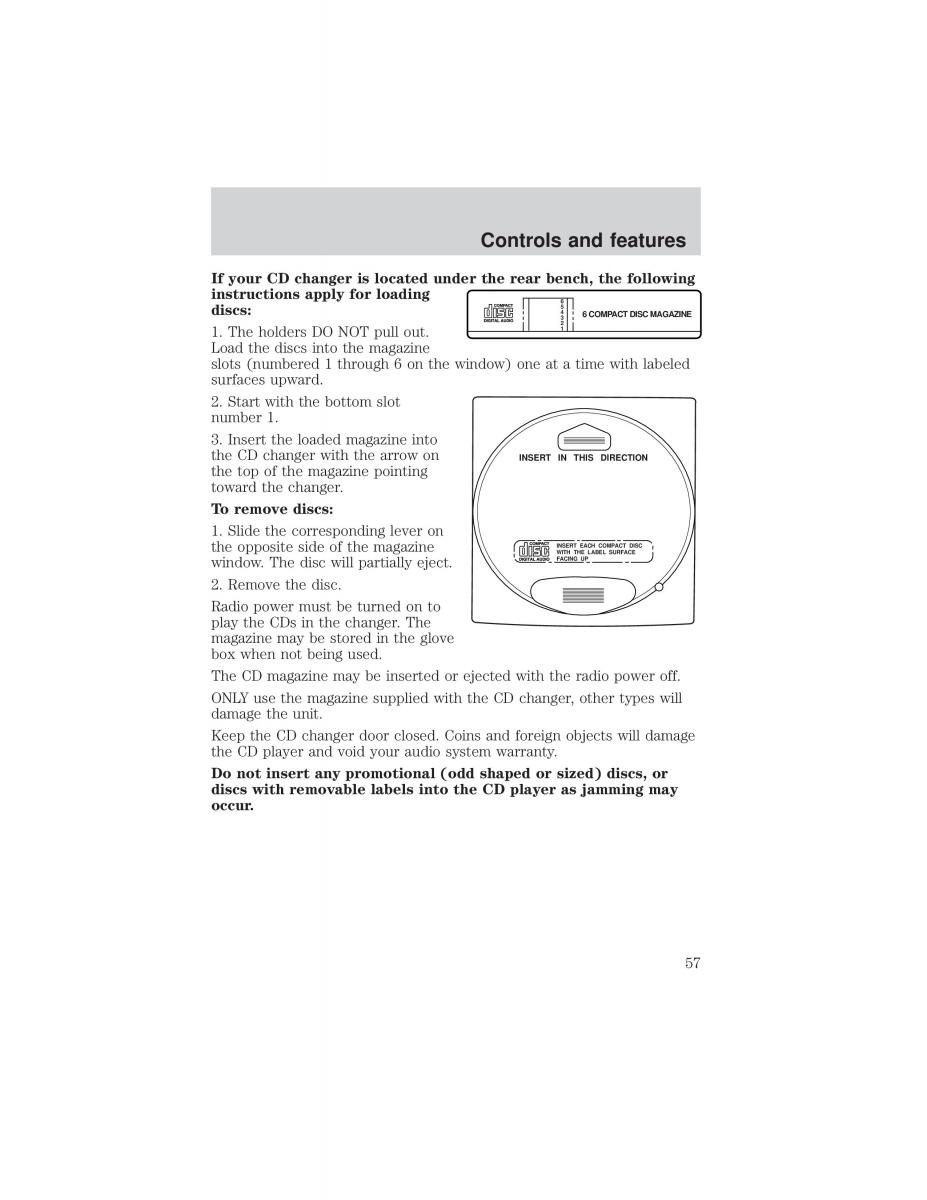 Ford F 150 owners manual / page 57