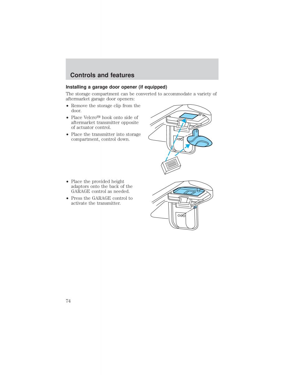 Ford F 150 owners manual / page 74