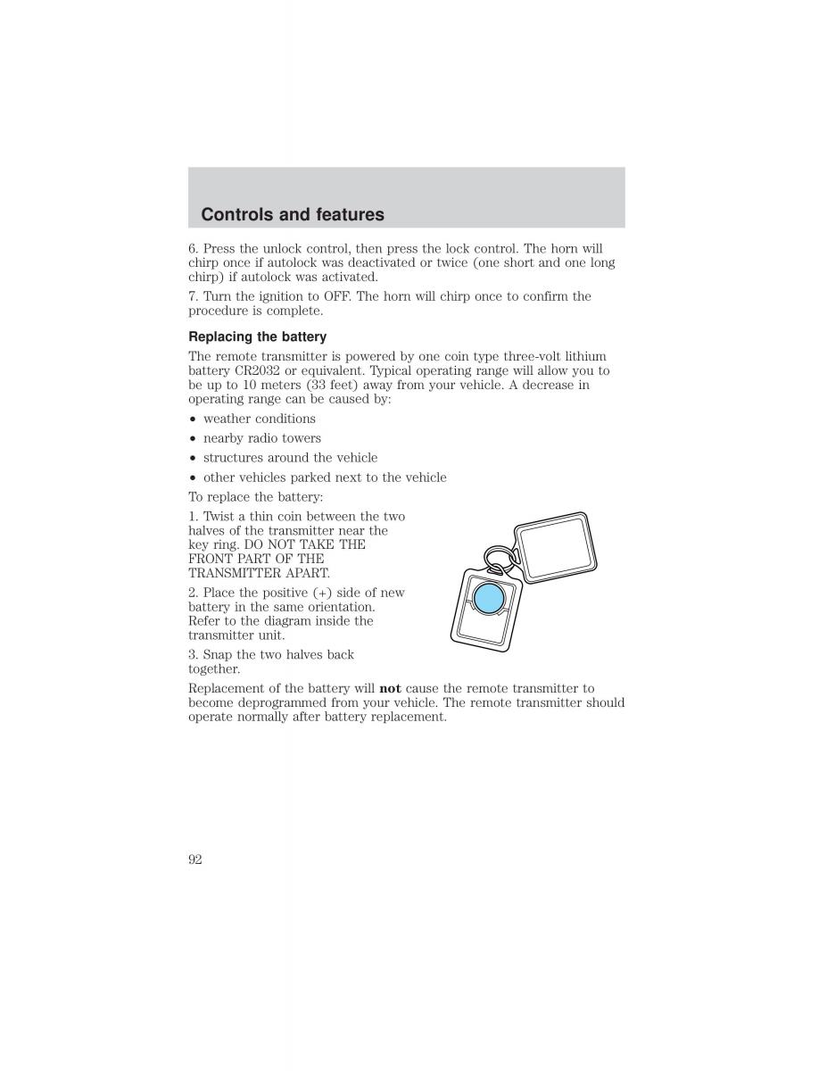 Ford F 150 owners manual / page 92