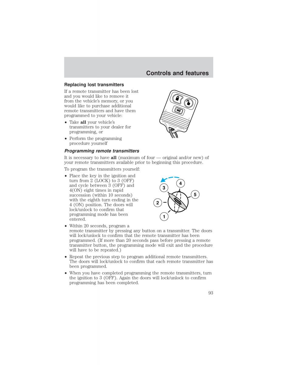 Ford F 150 owners manual / page 93