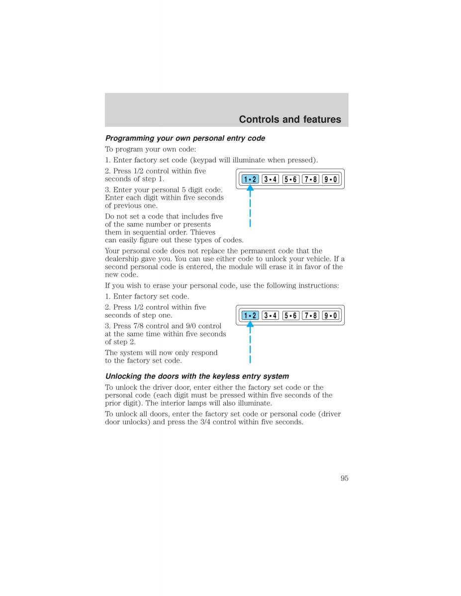 Ford F 150 owners manual / page 95