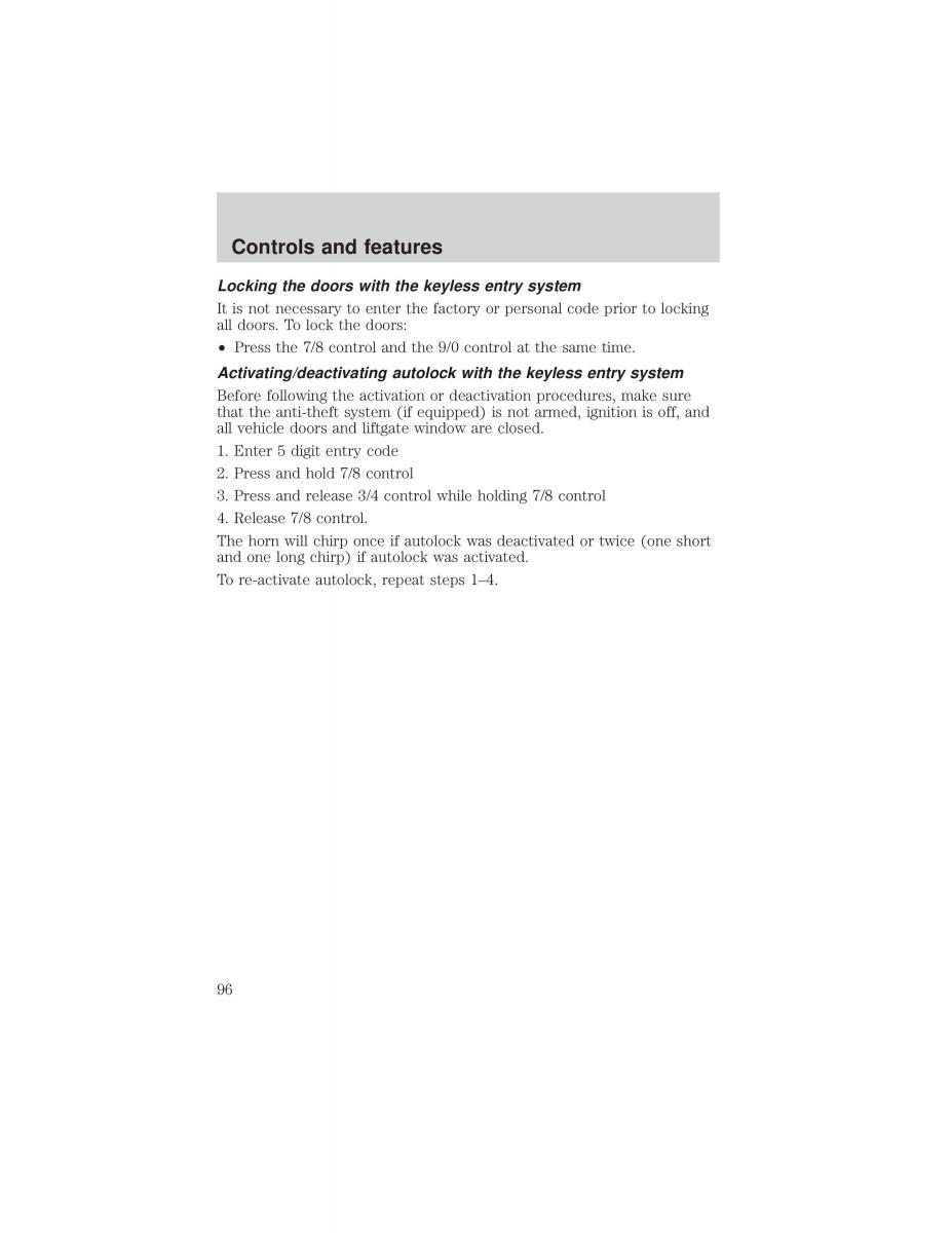 Ford F 150 owners manual / page 96