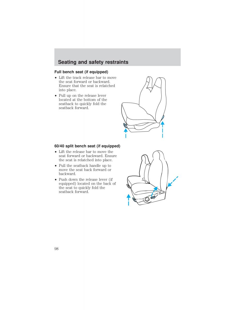 Ford F 150 owners manual / page 98