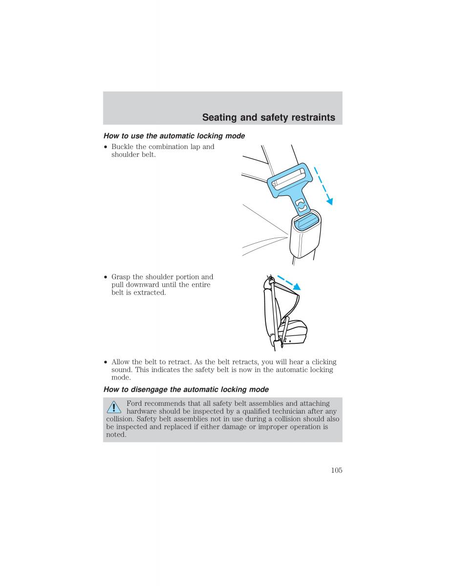 Ford F 150 owners manual / page 105