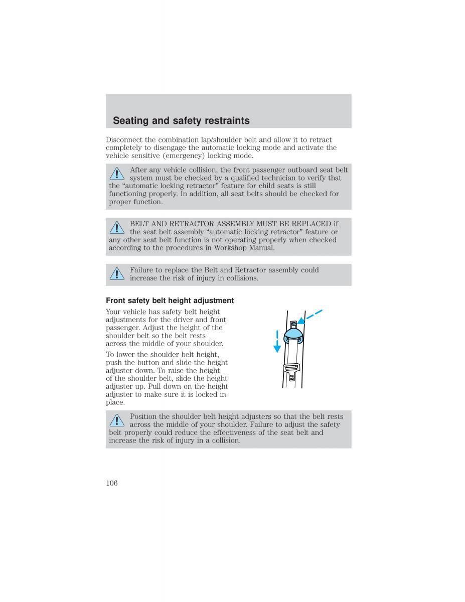 Ford F 150 owners manual / page 106