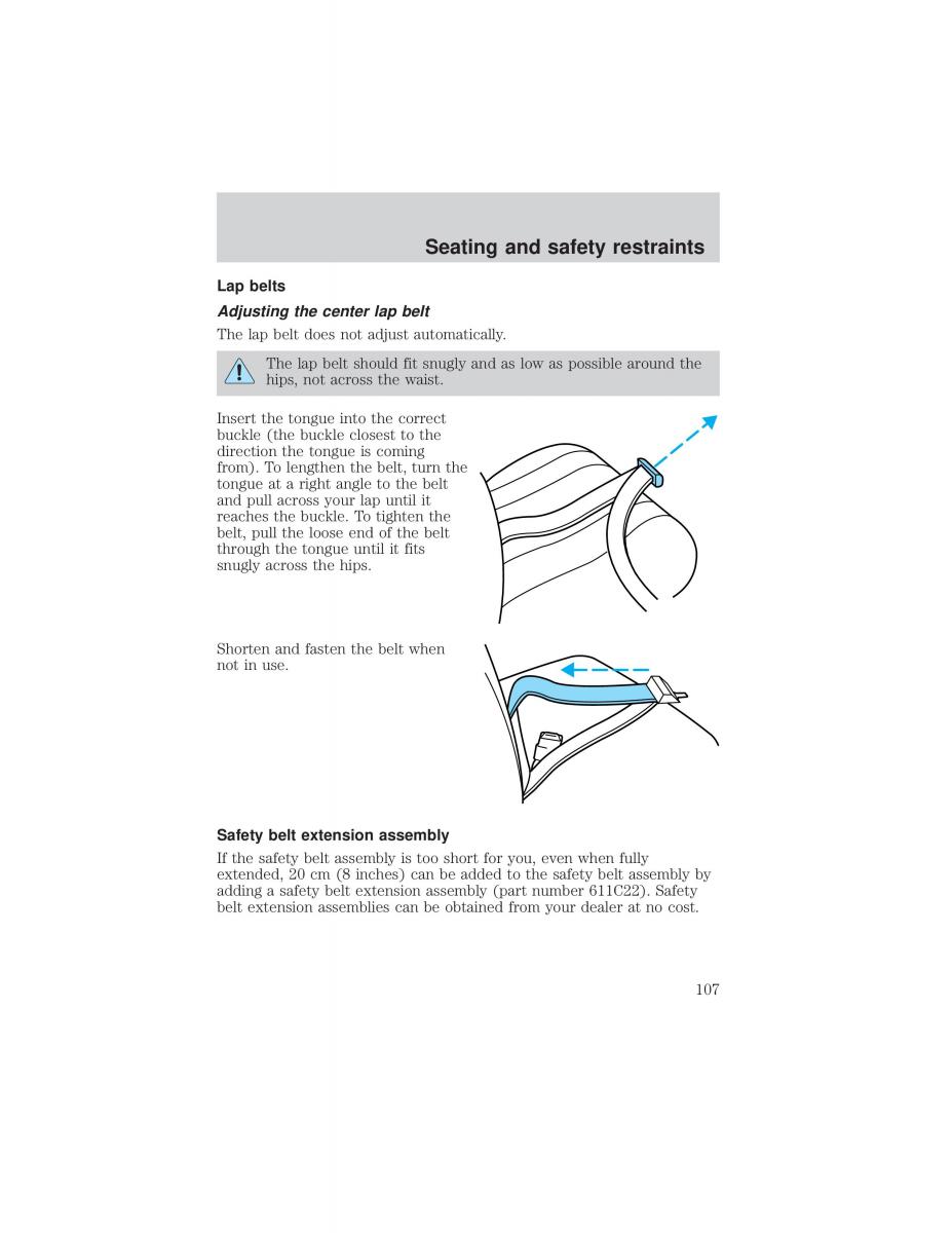 Ford F 150 owners manual / page 107