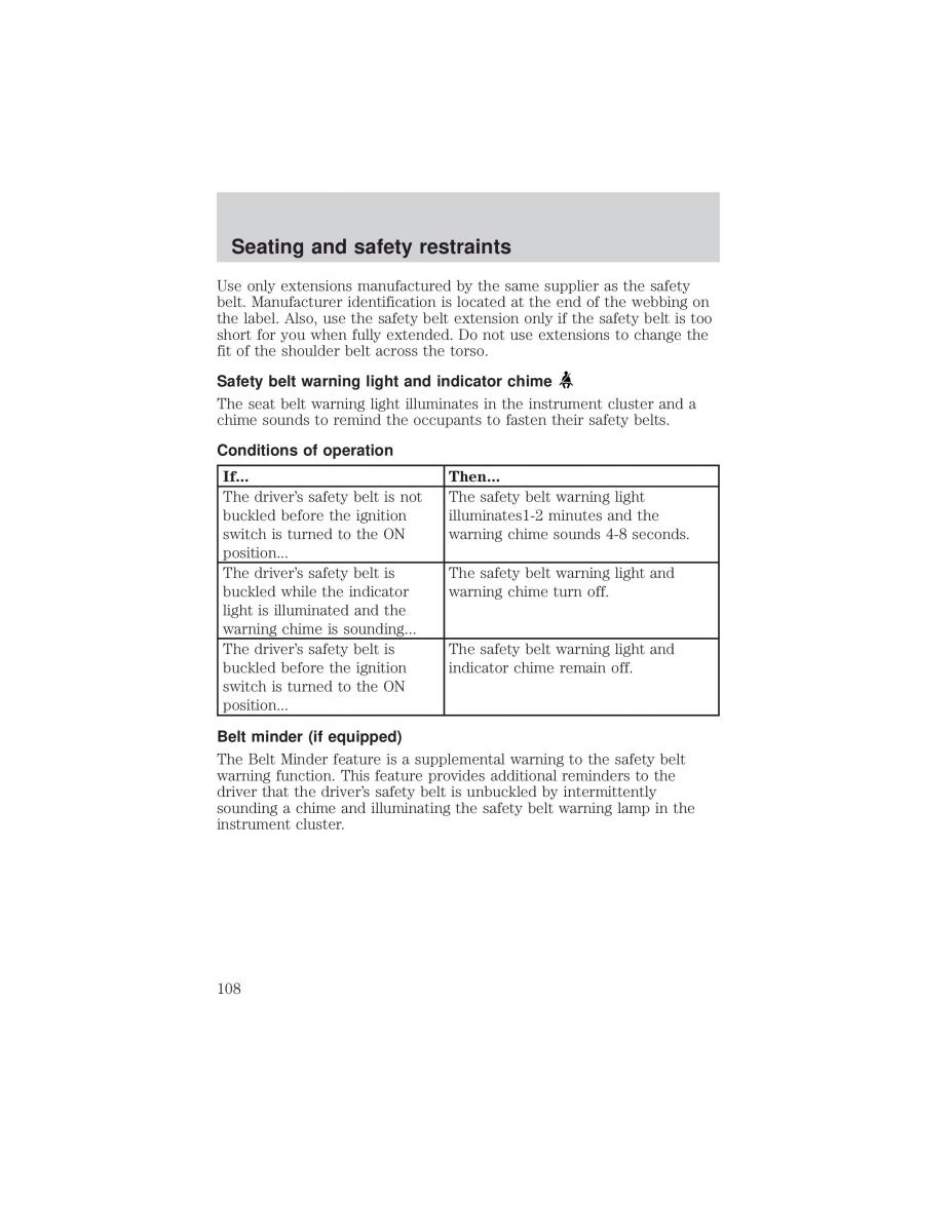 Ford F 150 owners manual / page 108