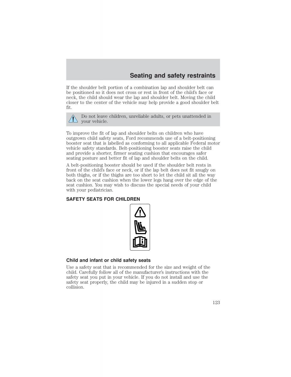 Ford F 150 owners manual / page 123