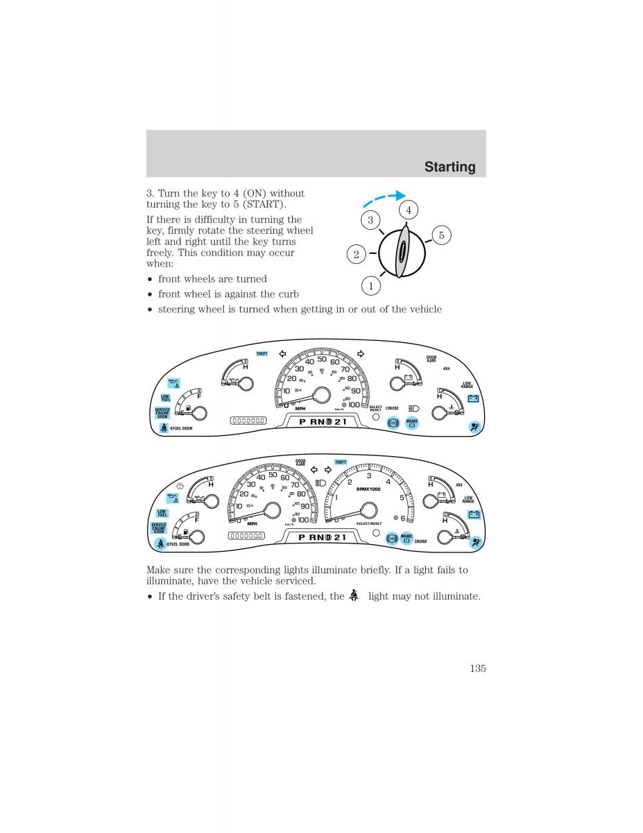 Ford F 150 owners manual / page 135