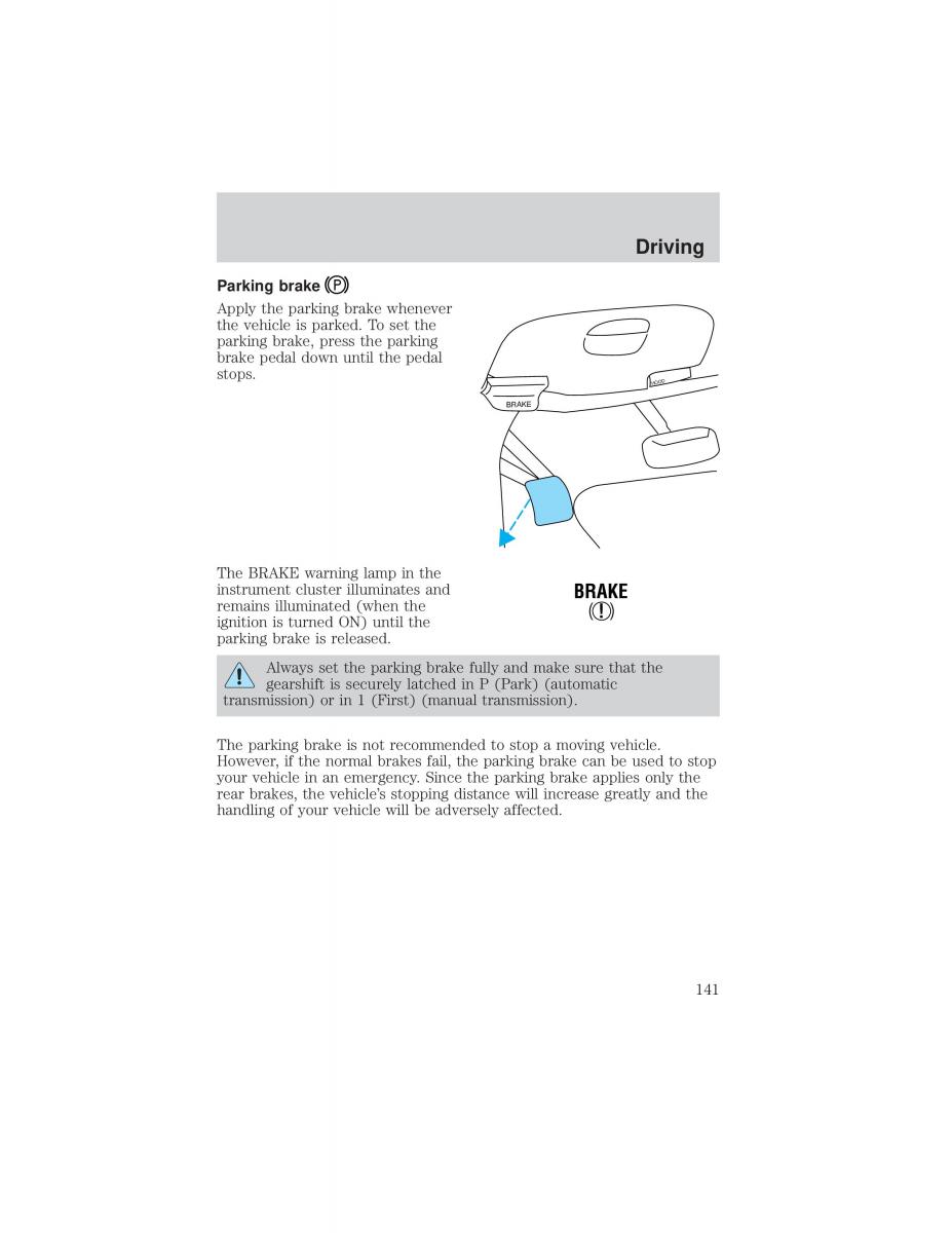 Ford F 150 owners manual / page 141