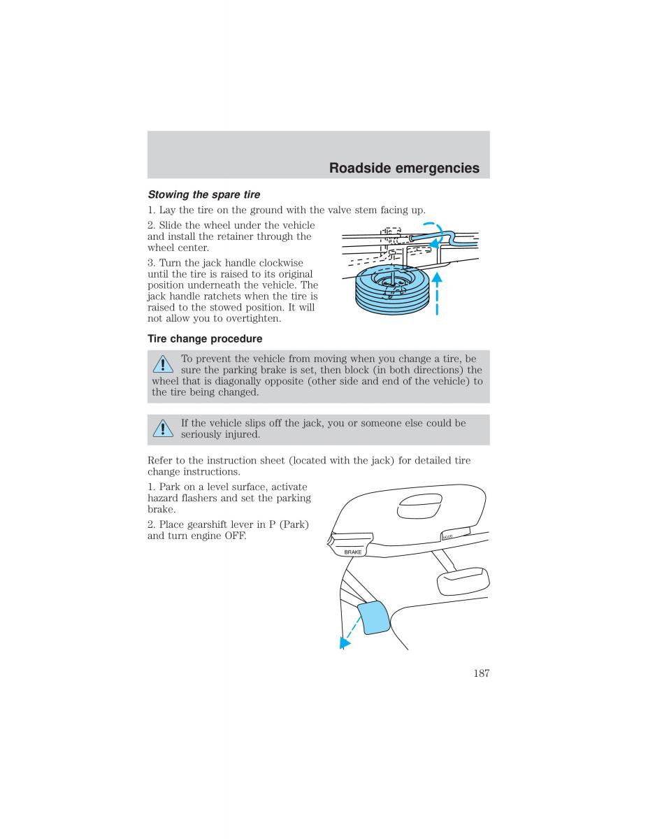 Ford F 150 owners manual / page 187