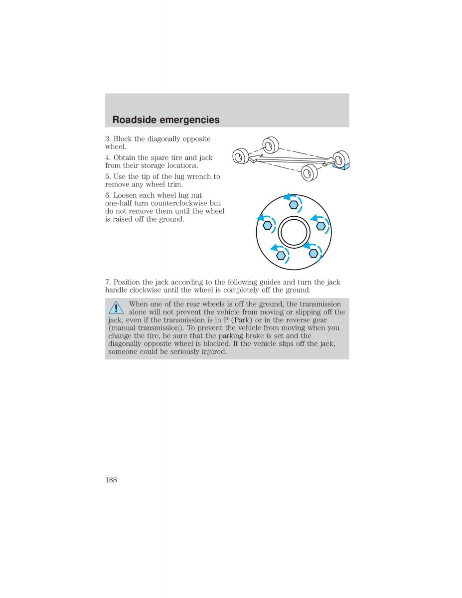 Ford F 150 owners manual / page 188