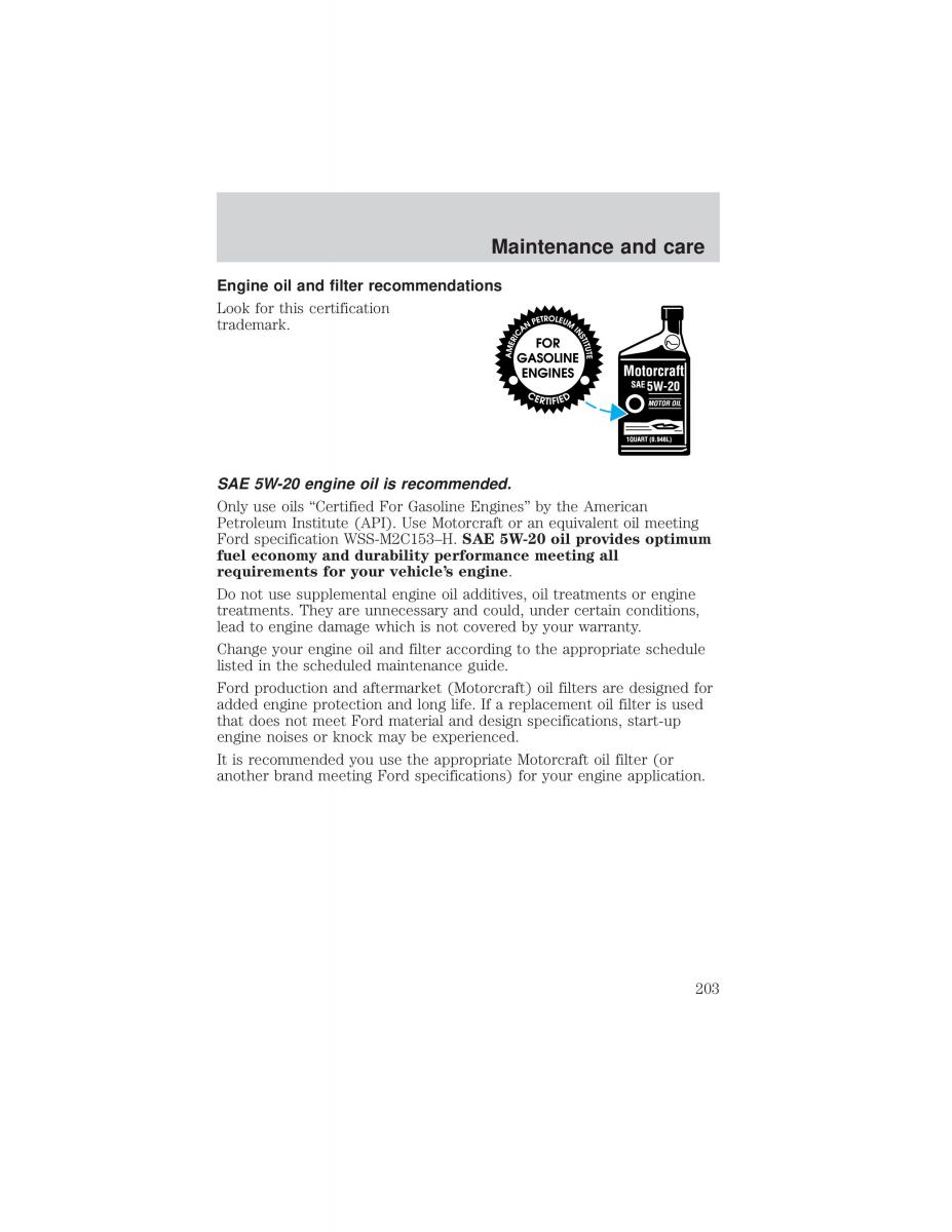 Ford F 150 owners manual / page 203