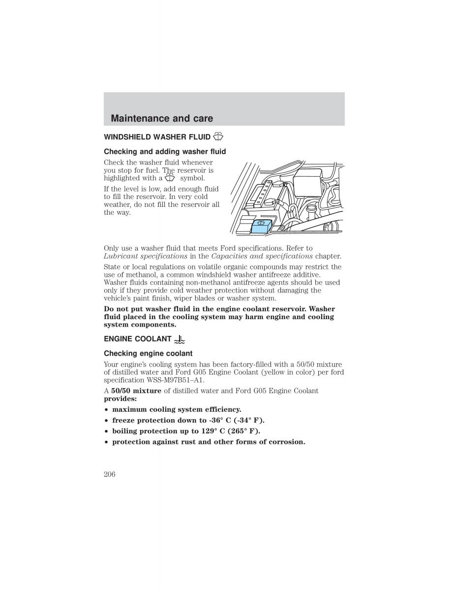 Ford F 150 owners manual / page 206