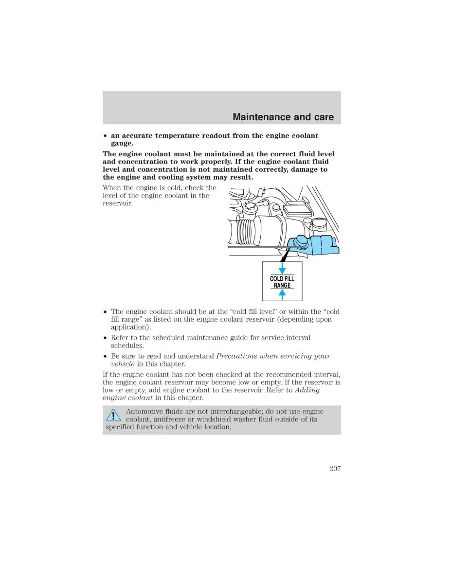 Ford F 150 owners manual / page 207