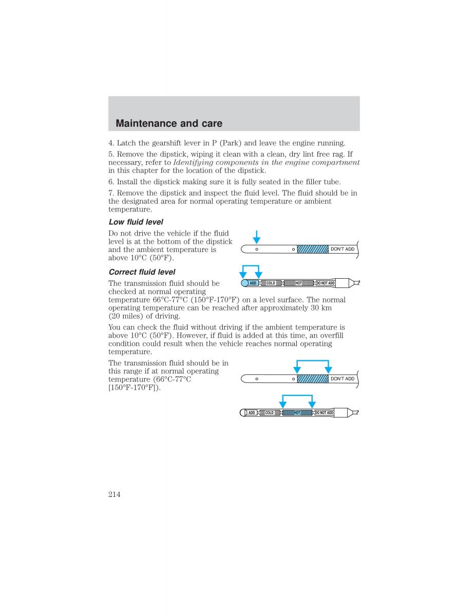 Ford F 150 owners manual / page 214