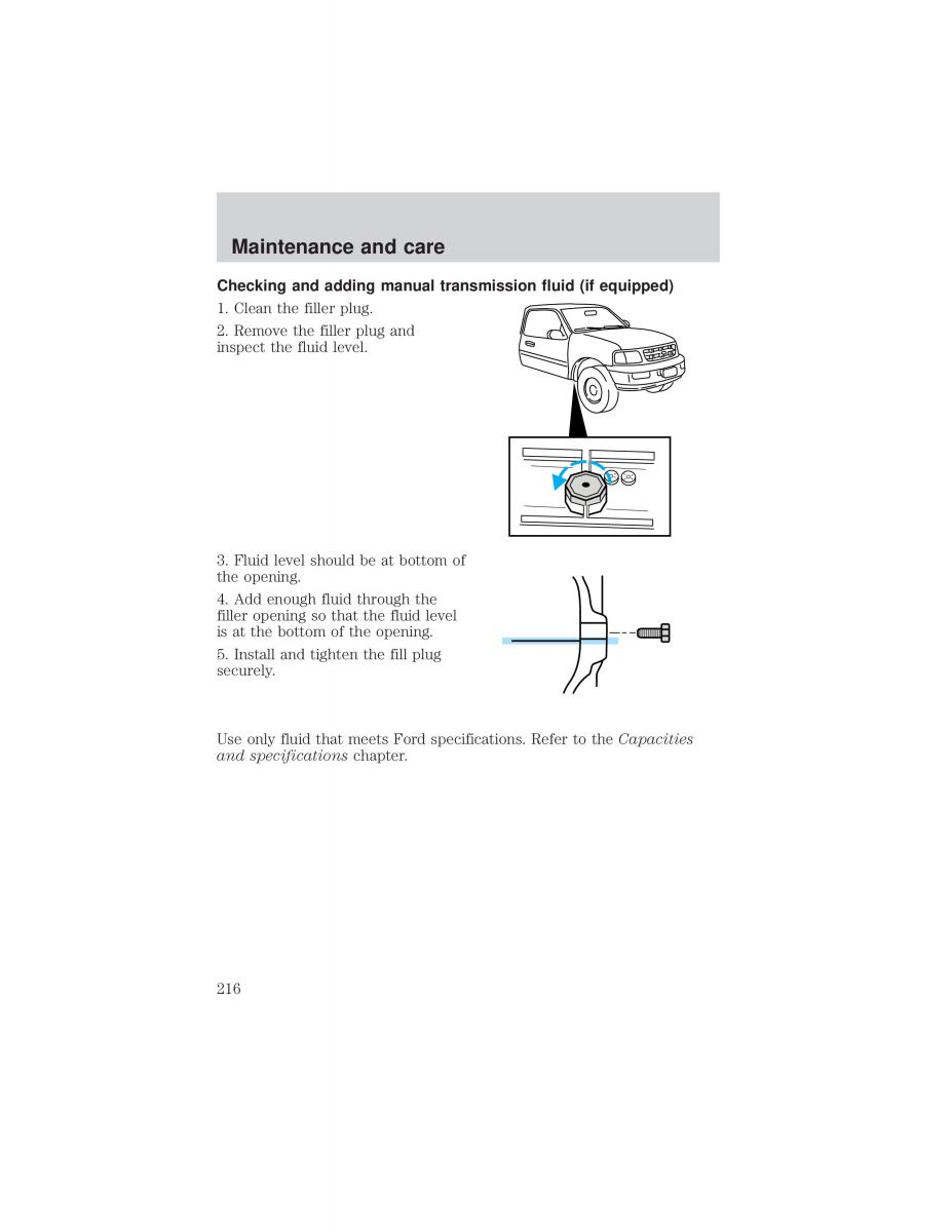 Ford F 150 owners manual / page 216