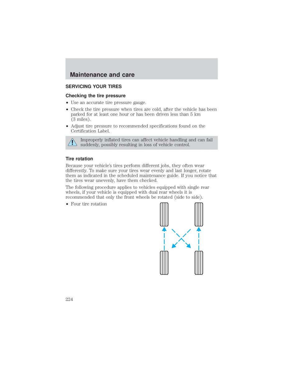 Ford F 150 owners manual / page 224