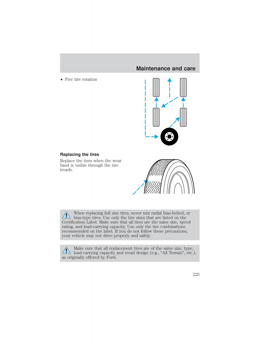 Ford F 150 owners manual / page 225