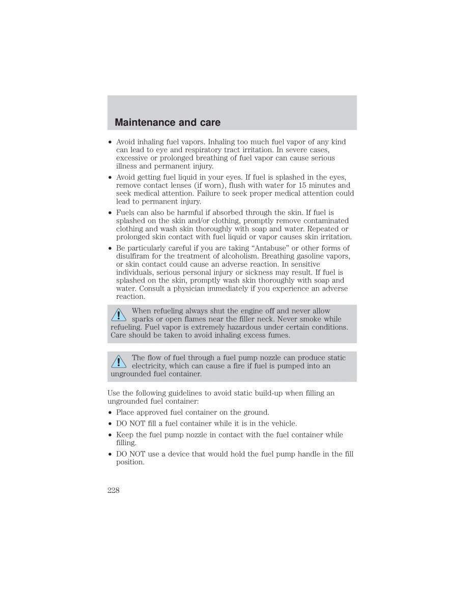 Ford F 150 owners manual / page 228