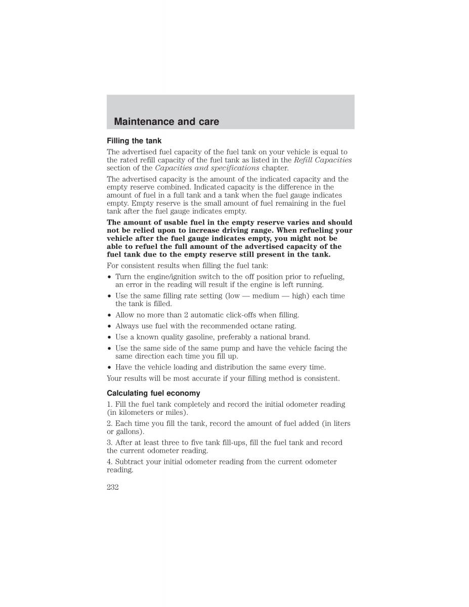 Ford F 150 owners manual / page 232