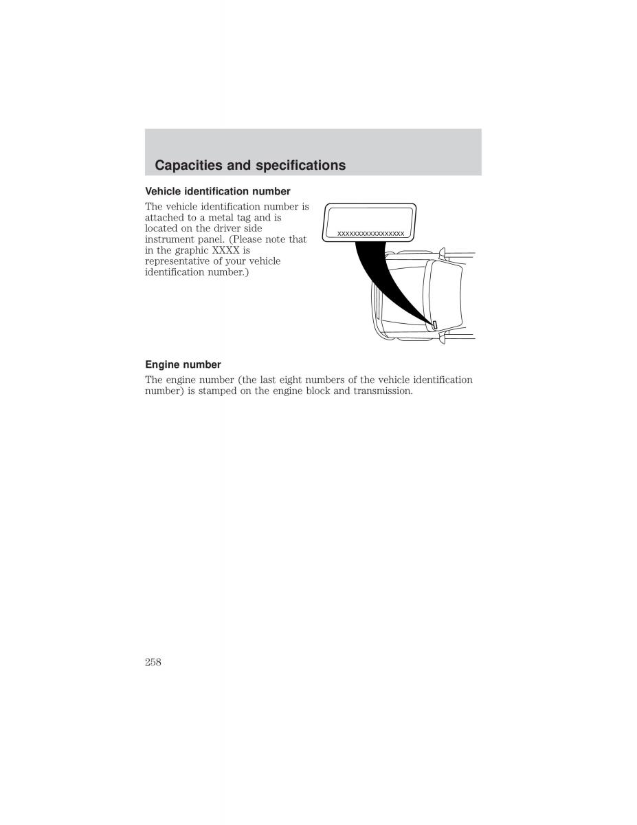 Ford F 150 owners manual / page 258