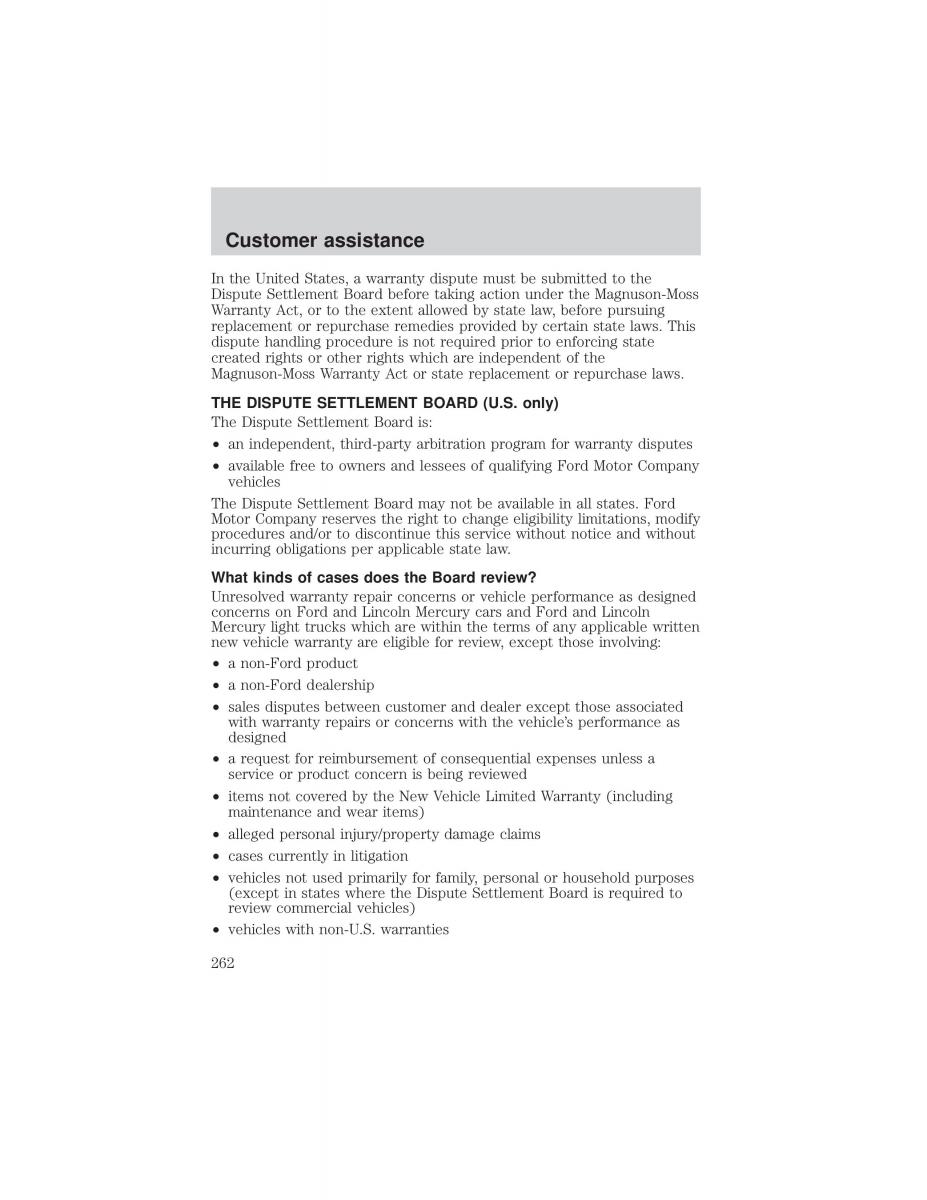 Ford F 150 owners manual / page 262