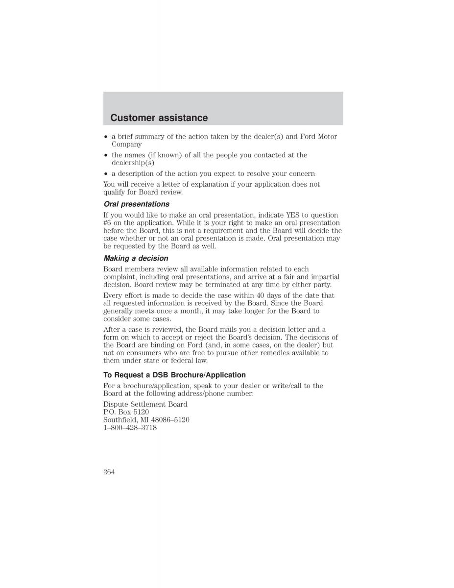 Ford F 150 owners manual / page 264