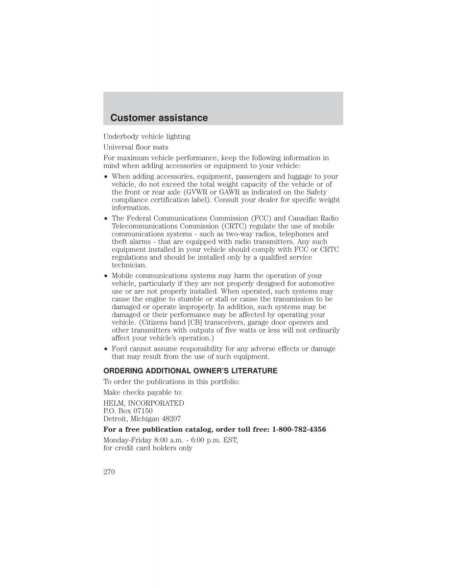 Ford F 150 owners manual / page 270