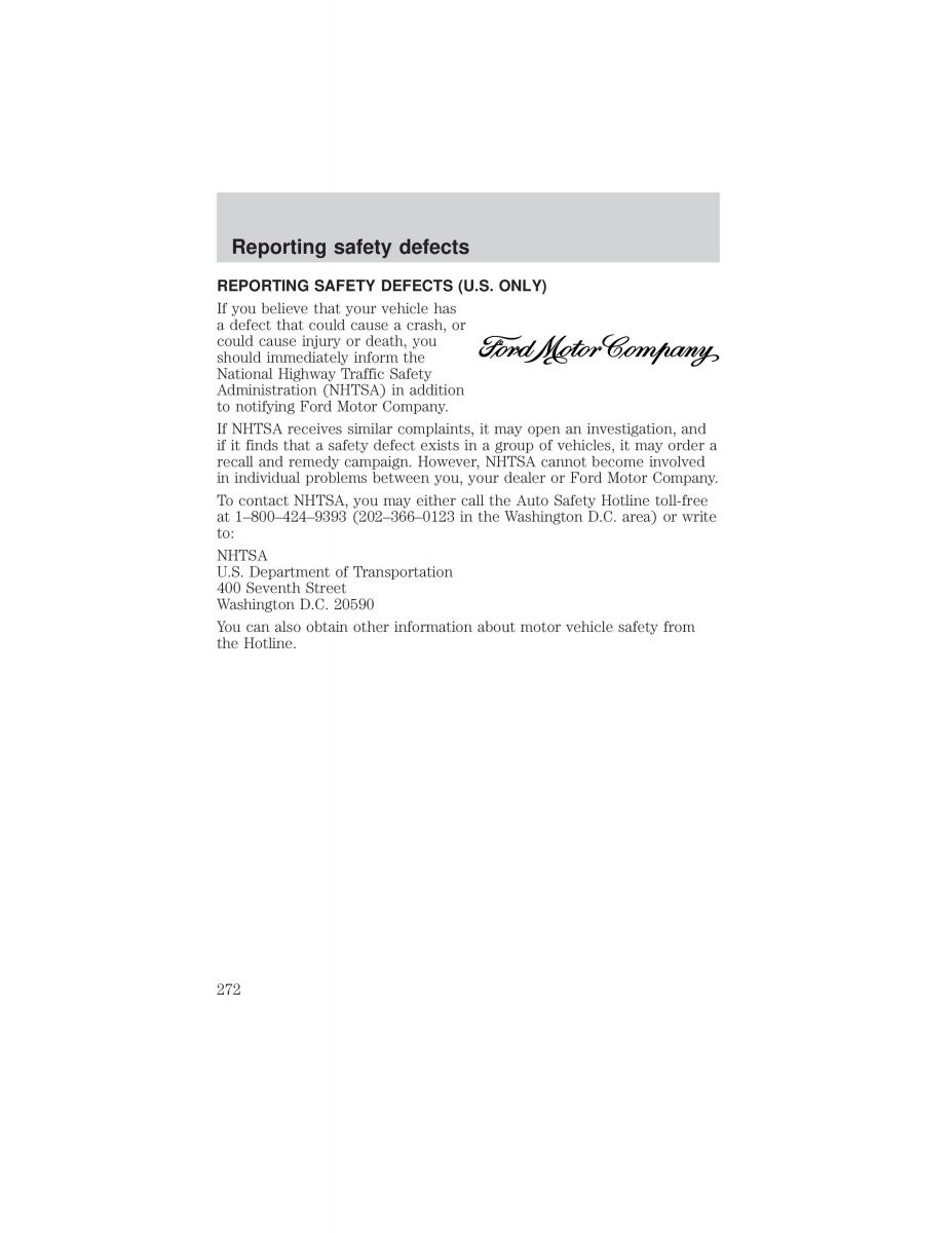 Ford F 150 owners manual / page 272