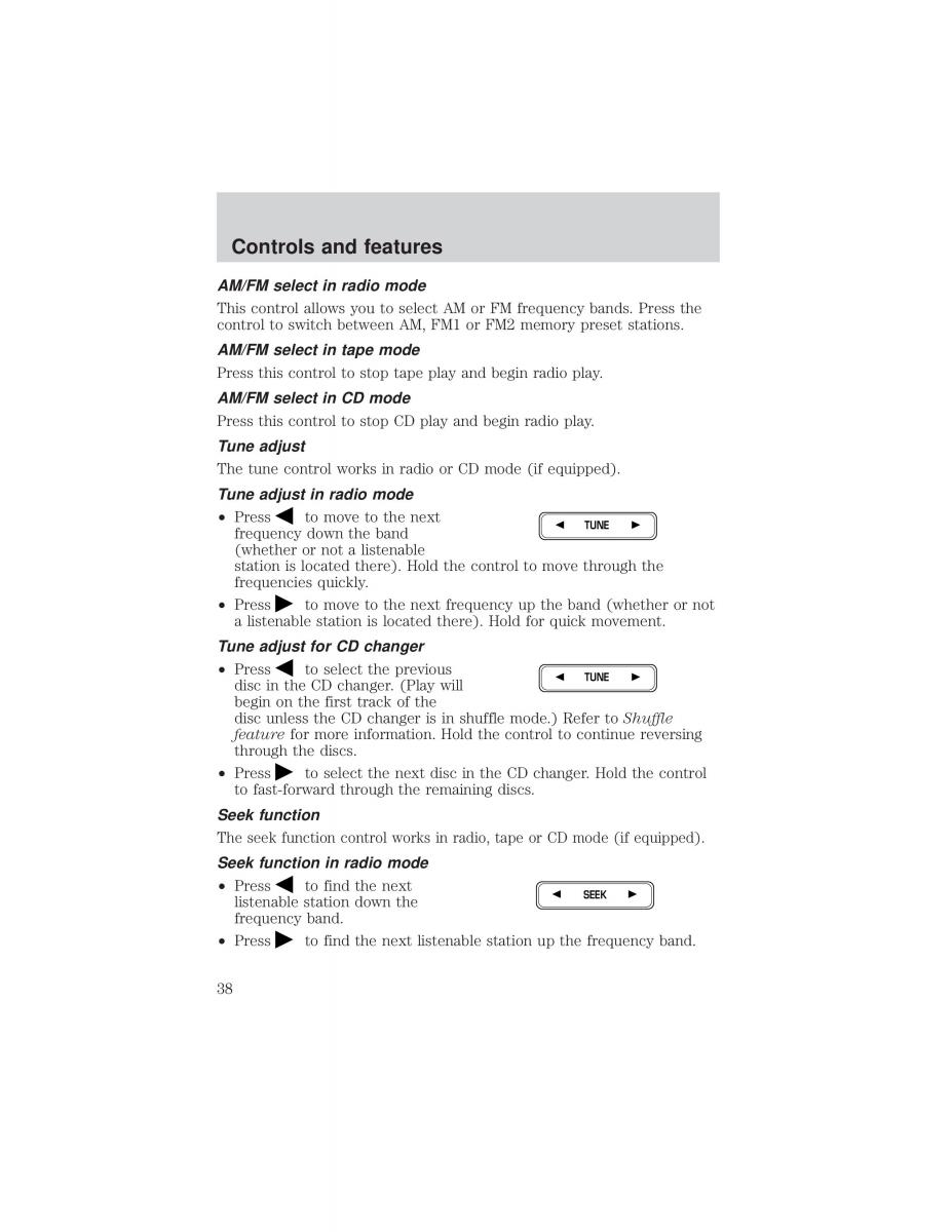 Ford F 150 owners manual / page 38