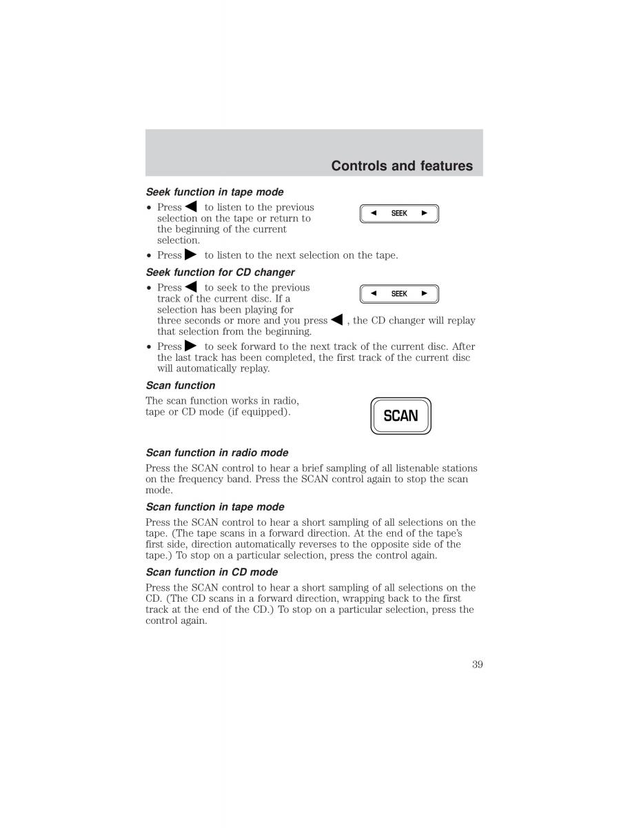 Ford F 150 owners manual / page 39