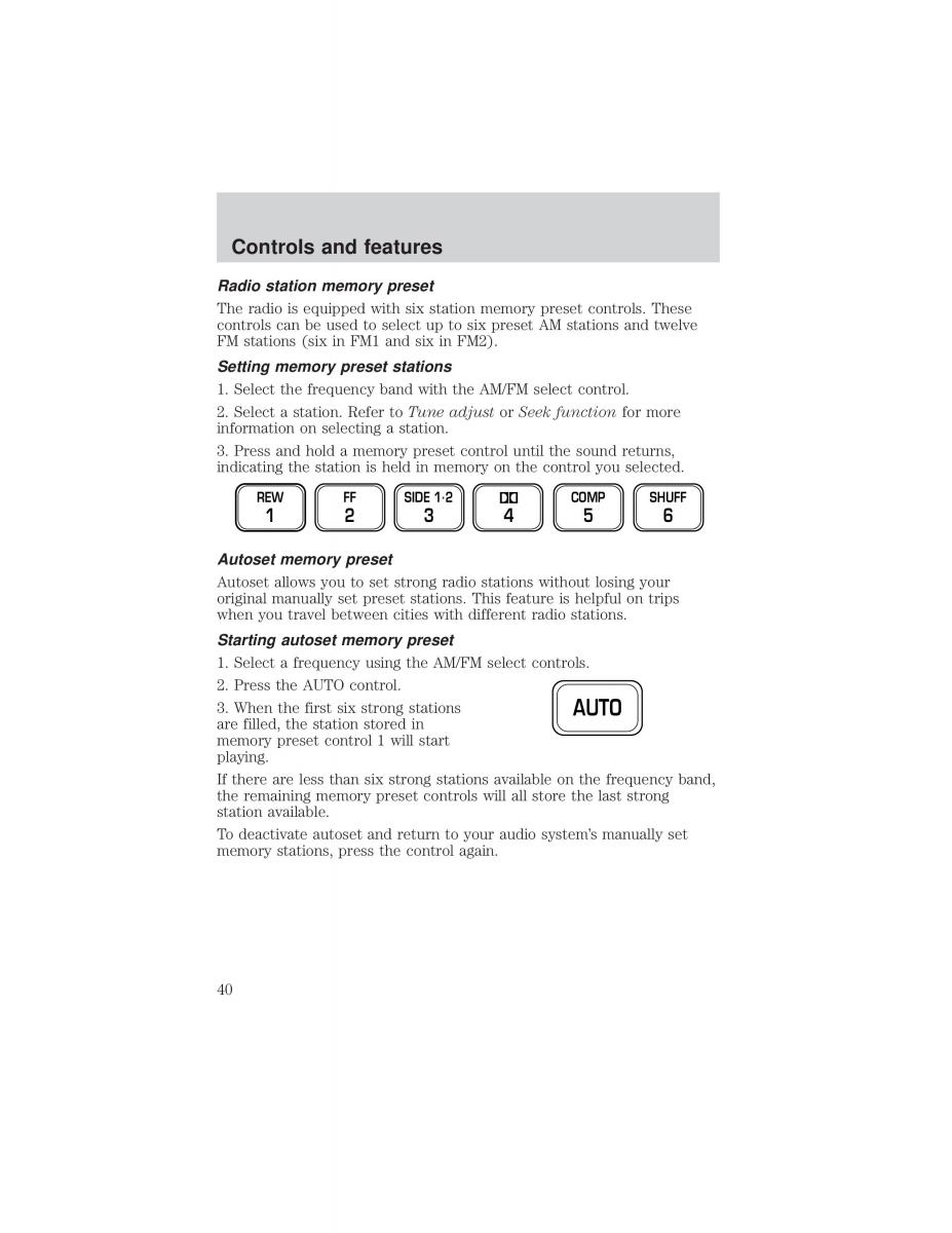 Ford F 150 owners manual / page 40