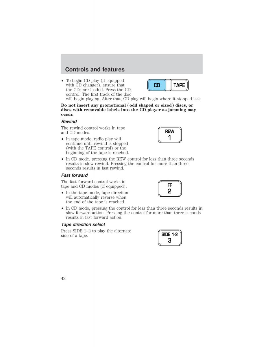 Ford F 150 owners manual / page 42