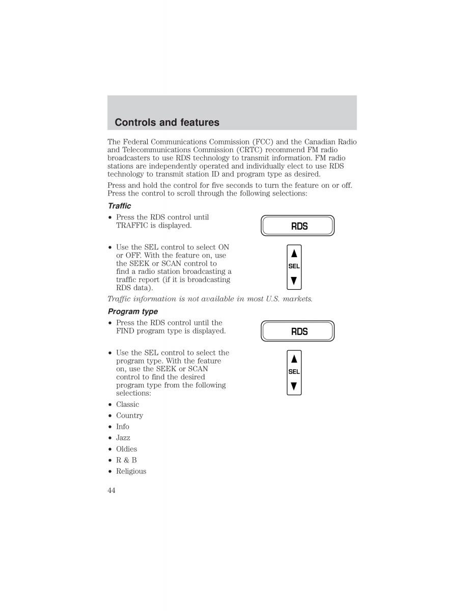 Ford F 150 owners manual / page 44