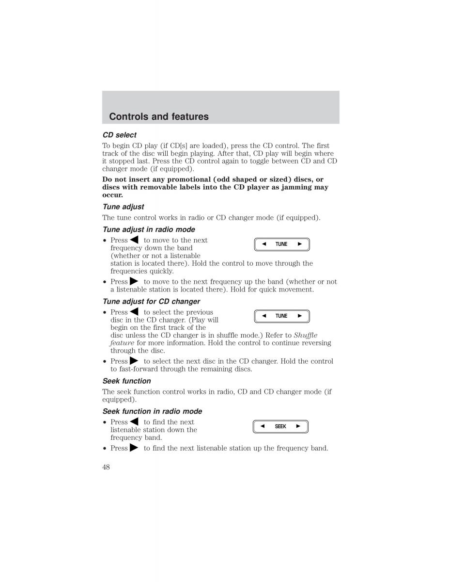 Ford F 150 owners manual / page 48