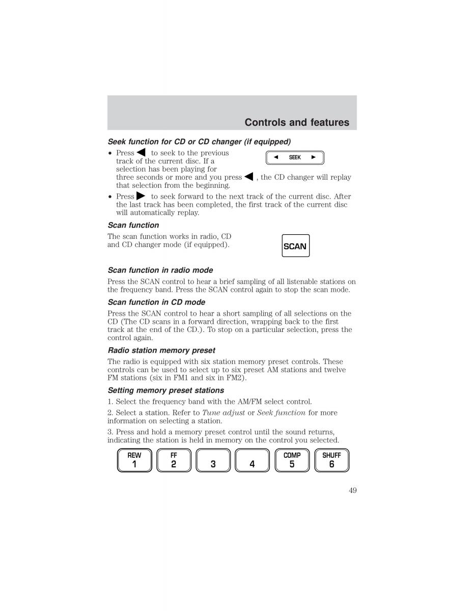 Ford F 150 owners manual / page 49