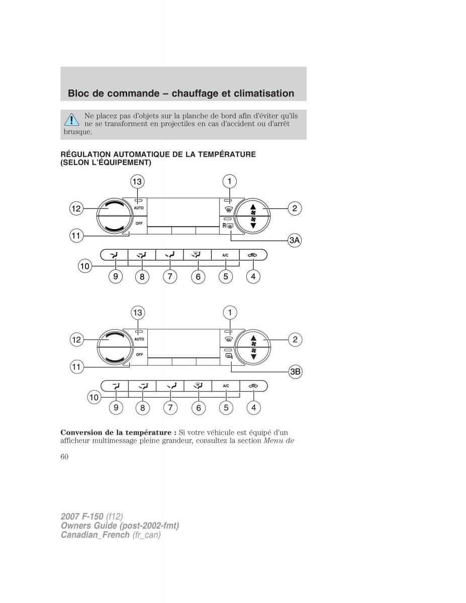 Ford F 150 manuel du proprietaire / page 60