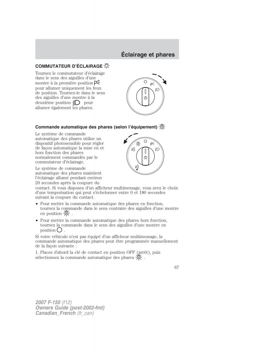 Ford F 150 manuel du proprietaire / page 67