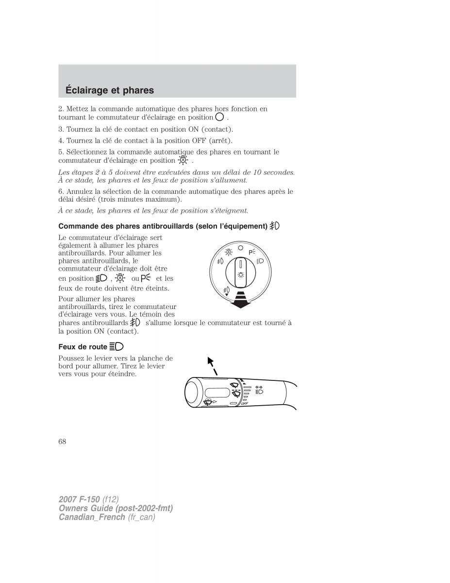 Ford F 150 manuel du proprietaire / page 68