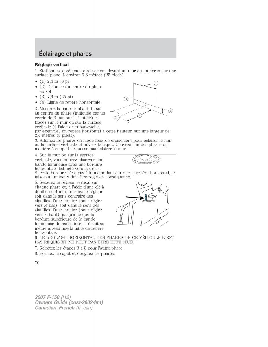 Ford F 150 manuel du proprietaire / page 70