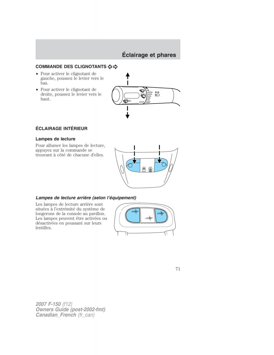 Ford F 150 manuel du proprietaire / page 71