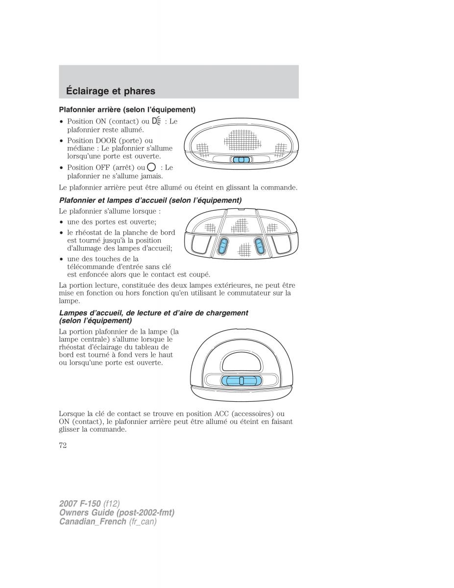 Ford F 150 manuel du proprietaire / page 72