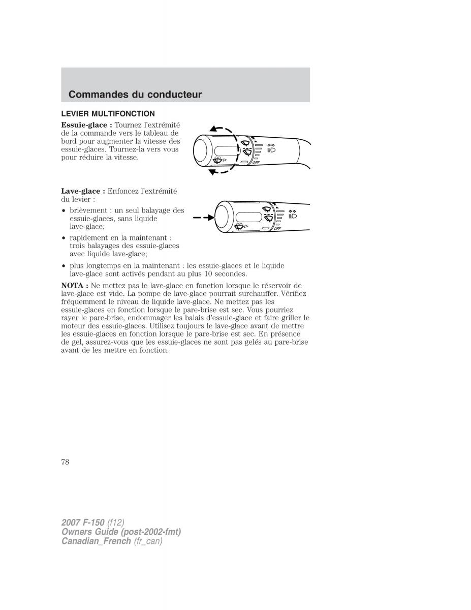 Ford F 150 manuel du proprietaire / page 78